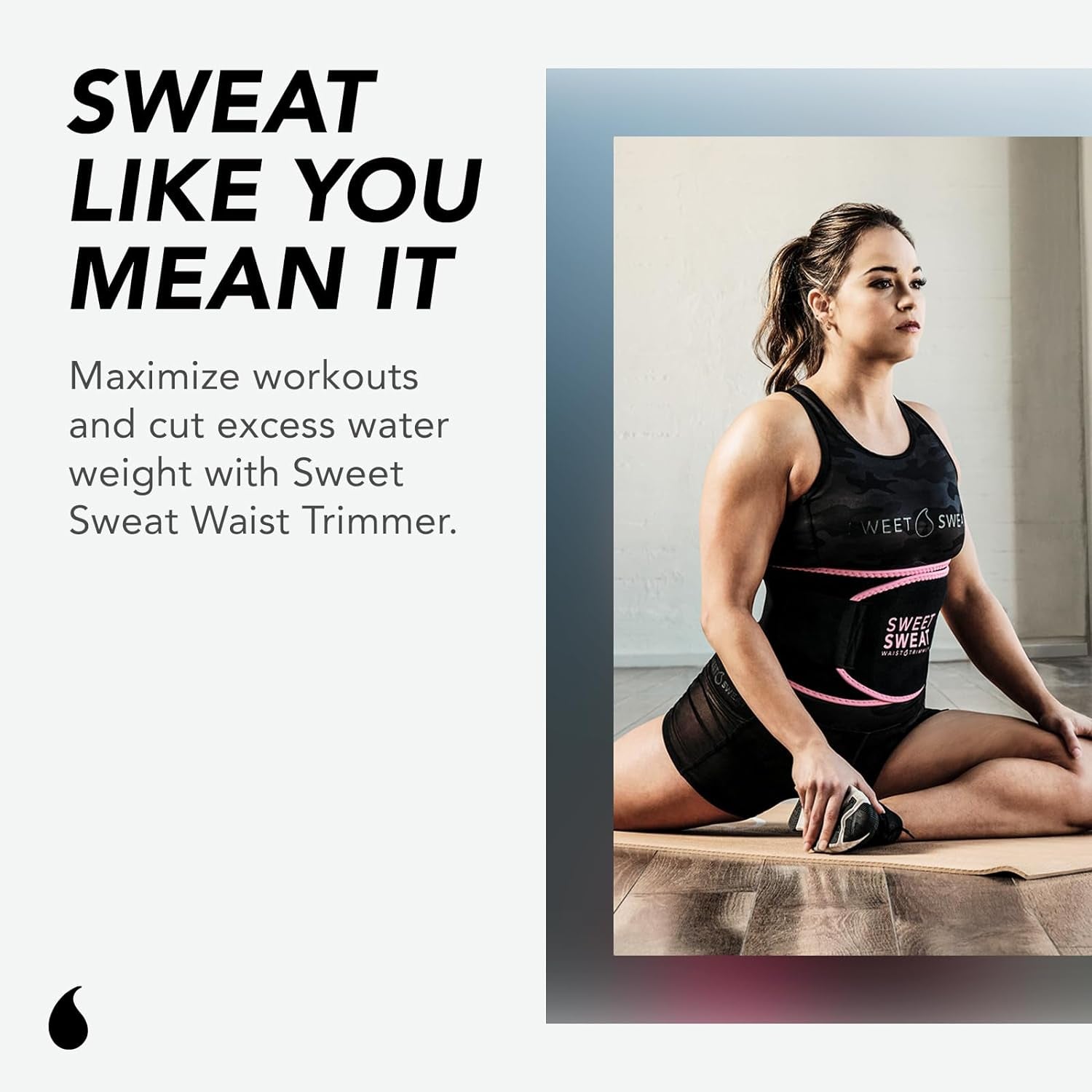 Sweet Sweat Waist Trimmer for Women and Men - Sweat Band Waist Trainer for High-Intensity Training & Workouts